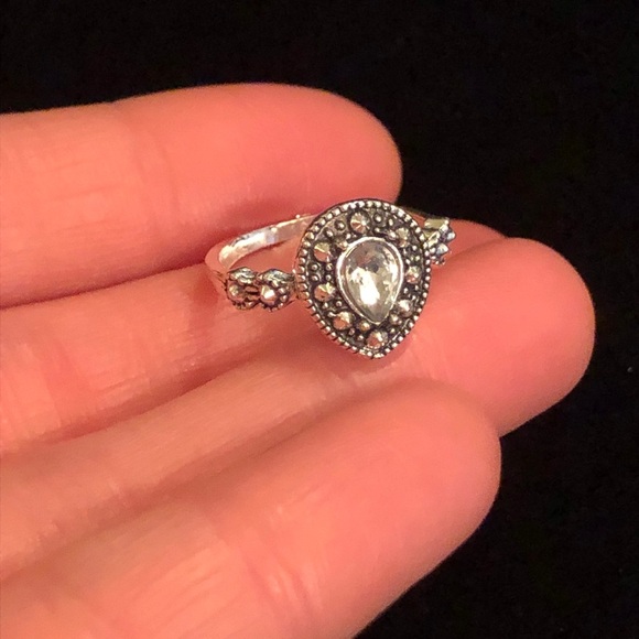 Silver White Rhinestone Ring - Picture 6 of 8